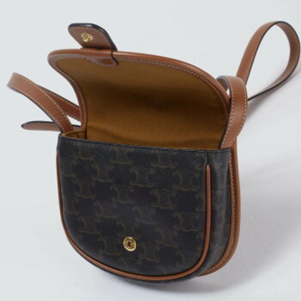 Celine Bouzas Claire Triomphe Canvas Calfskin Shoulder Bag - Picture 5 of 13